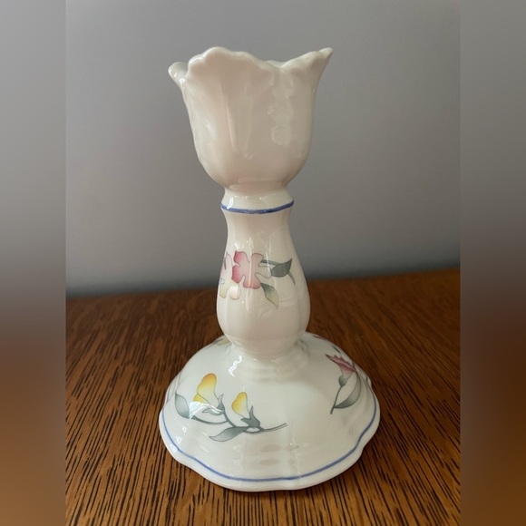 Villeroy & Boch Candlestick Riveria Collection 5” Pink Yellow Tulip Shaped White - Picture 14 of 16